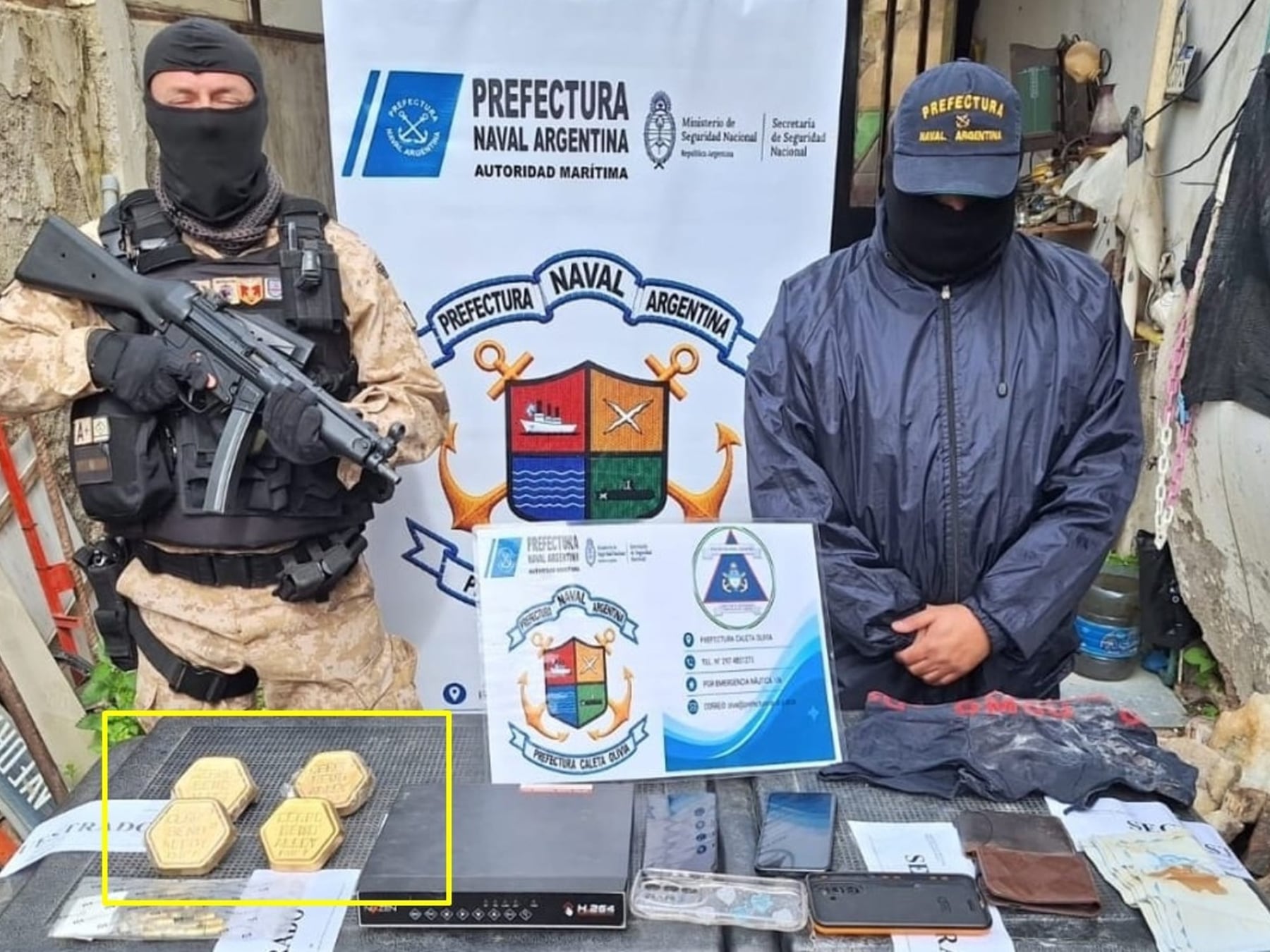Crimen de Caleta Olivia: lo que la Prefectura secuestró como lingotes resultó ser una aleación usada en radioterapia